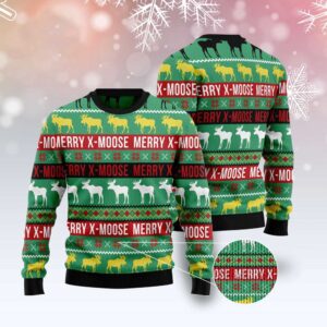 Merry X-Moose Ugly Christmas Sweater, Christmas Sweater,…