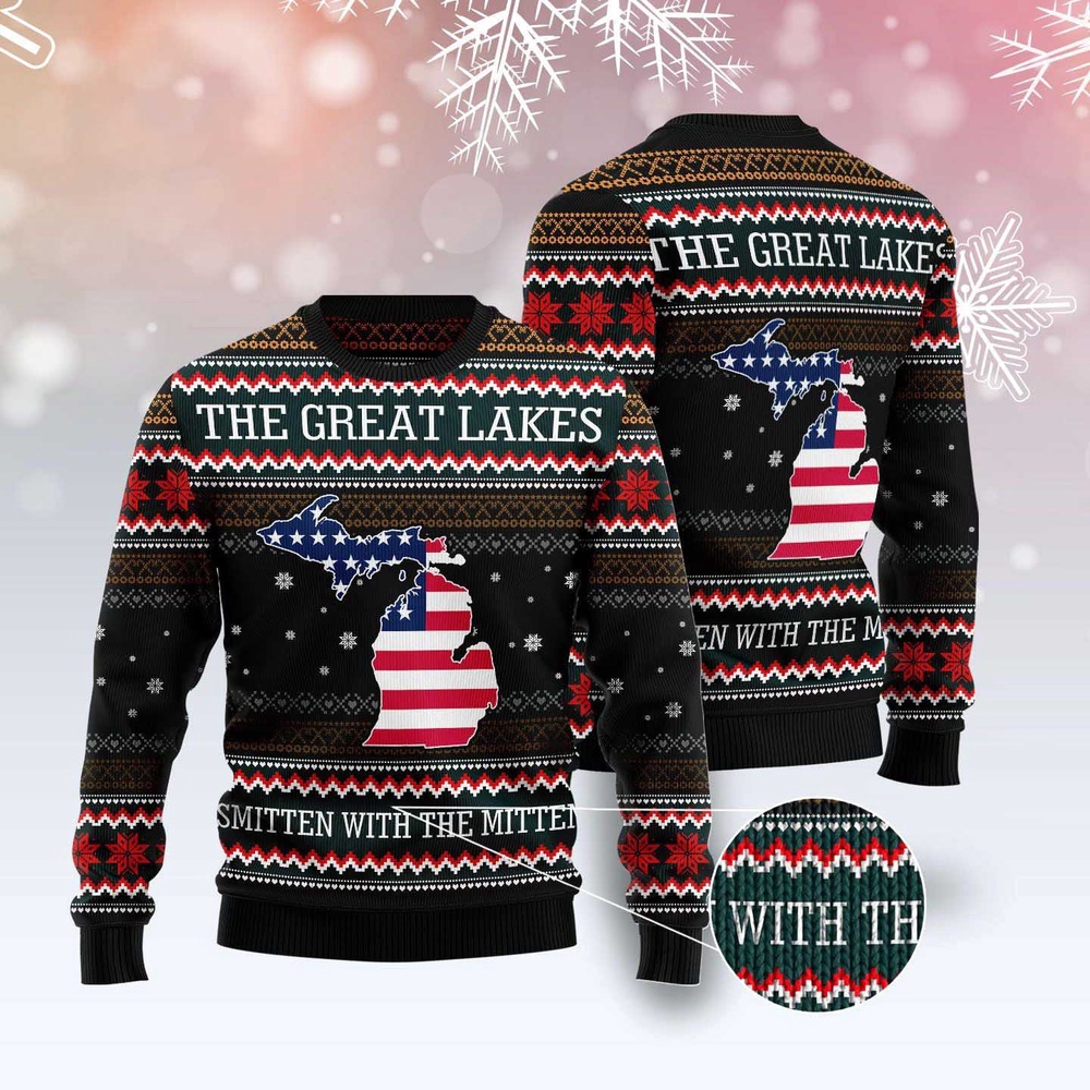Michigan Smitten With The Mitten Ugly Christmas Sweater, Christmas Sweater, Ugly Sweater, Funny Xmas Sweaters Michigan Smitten With The Mitten Ugly Christmas Sweater, Christmas Sweater, Ugly Sweater, Funny Xmas Sweaters