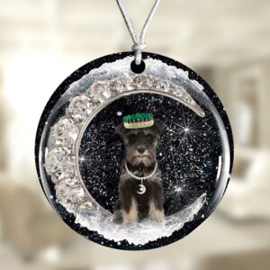 Miniature-Schnauzer With Crown Diamond Ornament, Christmas Ornament,…