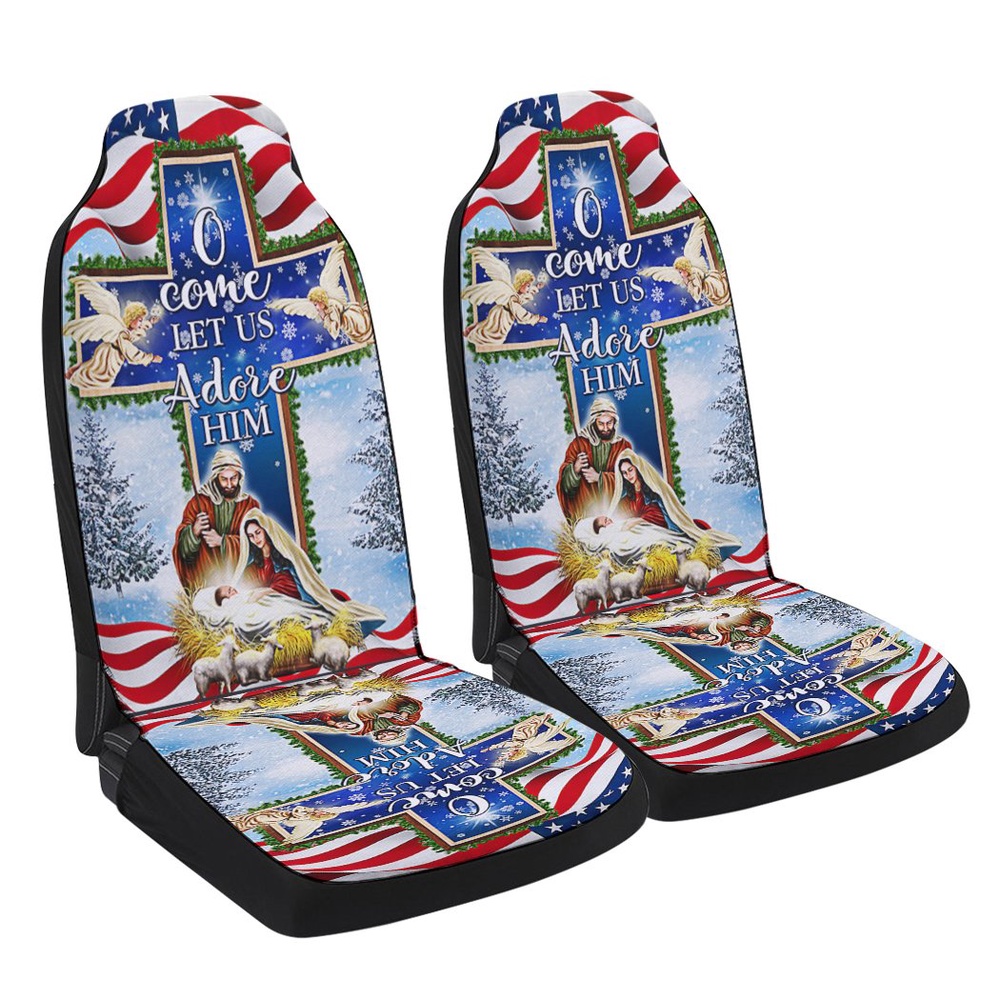 Nativity Christmas O Come Let Us Adore Him Seat Cover Cars, Christmas Car Seat Cover, Car Seat Cover Nativity Christmas O Come Let Us Adore Him Seat Cover Cars, Christmas Car Seat Cover, Car Seat Cover