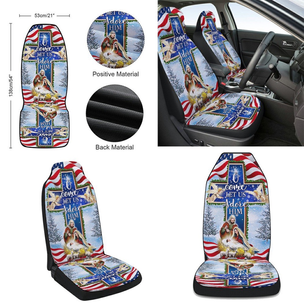 Nativity Christmas O Come Let Us Adore Him Seat Cover Cars, Christmas Car Seat Cover, Car Seat Cover Nativity Christmas O Come Let Us Adore Him Seat Cover Cars, Christmas Car Seat Cover, Car Seat Cover