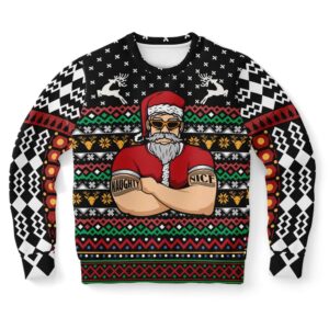 Naughty Santa Bouncer Ugly Christmas Sweater, Christmas…