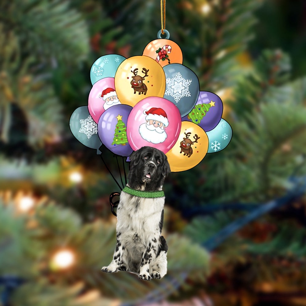 Newfounderland With Balloons Christmas Ornament, Christmas Ornament, Dog Ornament, Xmas Dog Ornaments Newfounderland With Balloons Christmas Ornament, Christmas Ornament, Dog Ornament, Xmas Dog Ornaments