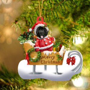 Newfoundland Merry Christmas Ornament, Christmas Ornament, Dog…