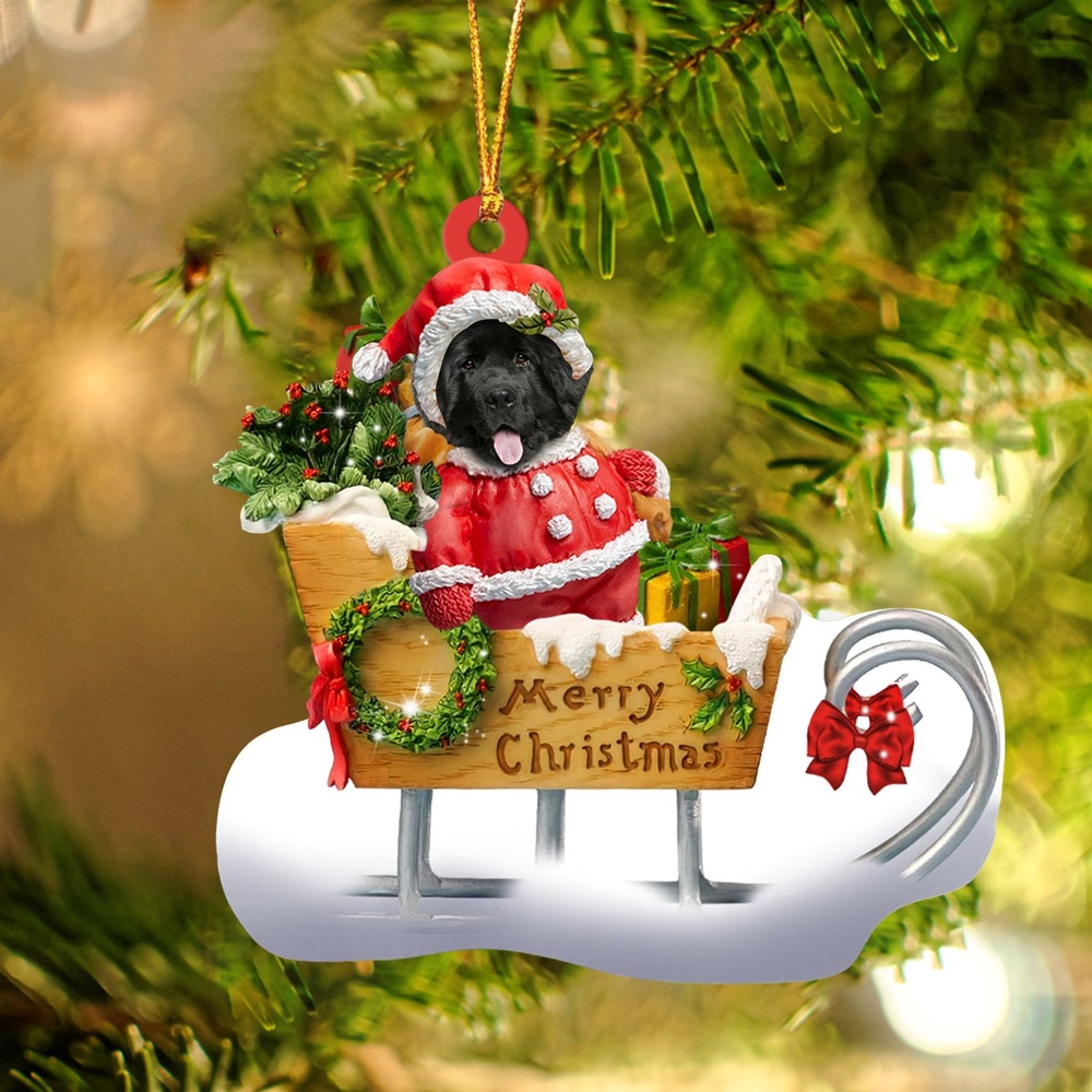 Newfoundland Merry Christmas Ornament, Christmas Ornament, Dog Ornament, Xmas Dog Ornaments Newfoundland Merry Christmas Ornament, Christmas Ornament, Dog Ornament, Xmas Dog Ornaments