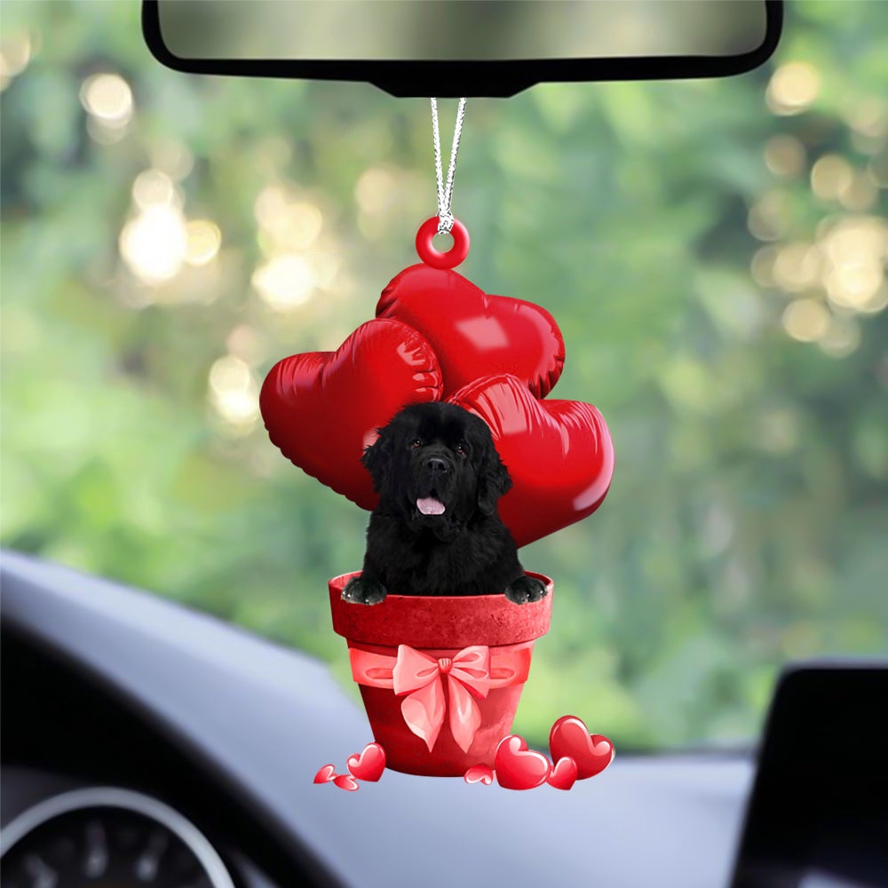Newfoundland Red Heart Balloon Ornament, Christmas Ornament, Dog Ornament, Xmas Dog Ornaments Newfoundland Red Heart Balloon Ornament, Christmas Ornament, Dog Ornament, Xmas Dog Ornaments