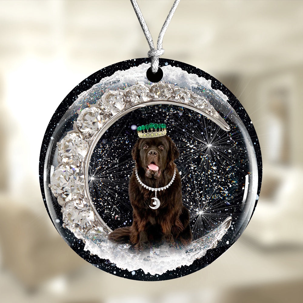 Newfoundland With Crown Diamond Ornament, Christmas Ornament, Dog Ornament, Xmas Dog Ornaments Newfoundland With Crown Diamond Ornament, Christmas Ornament, Dog Ornament, Xmas Dog Ornaments