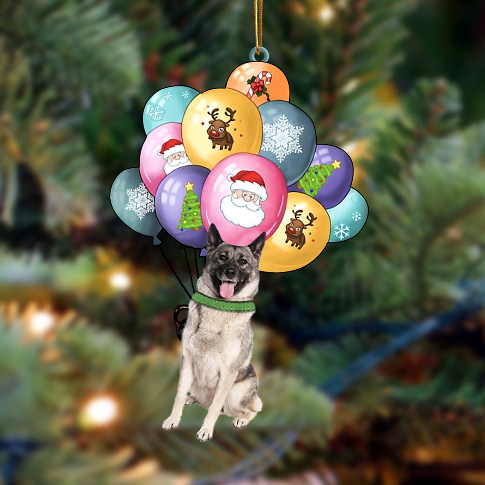 Norwegian Elkhound With Balloons Christmas Ornament, Christmas Ornament, Dog Ornament, Xmas Dog Ornaments Norwegian Elkhound With Balloons Christmas Ornament, Christmas Ornament, Dog Ornament, Xmas Dog Ornaments