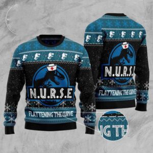 Nurse T-Rex Ugly Christmas Sweater, Christmas Sweater,…