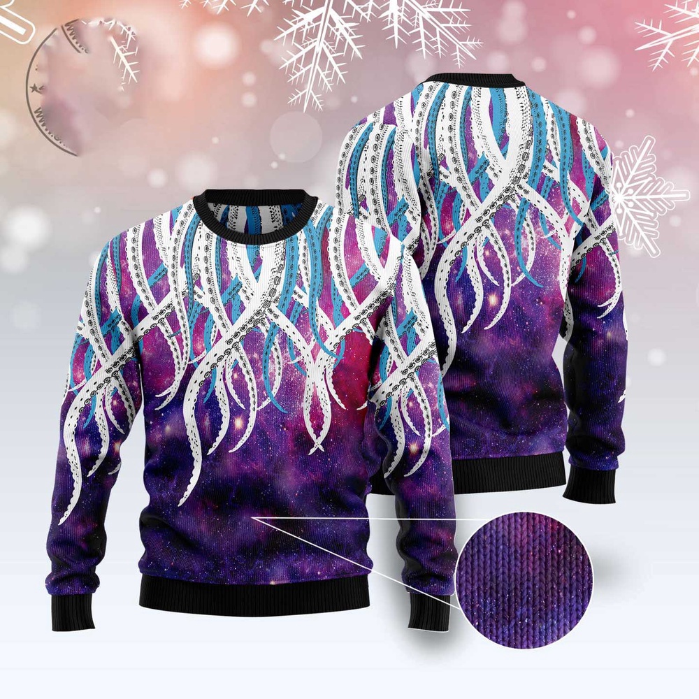 Octopus Galaxy Ugly Christmas Sweater, Christmas Sweater, Ugly Sweater, Funny Xmas Sweaters