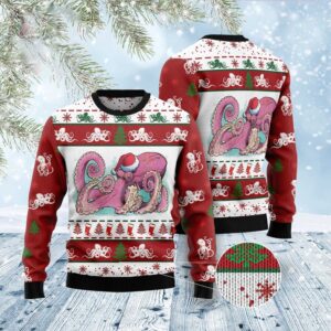 Octopus Noel Ugly Christmas Sweater, Christmas Sweater,…
