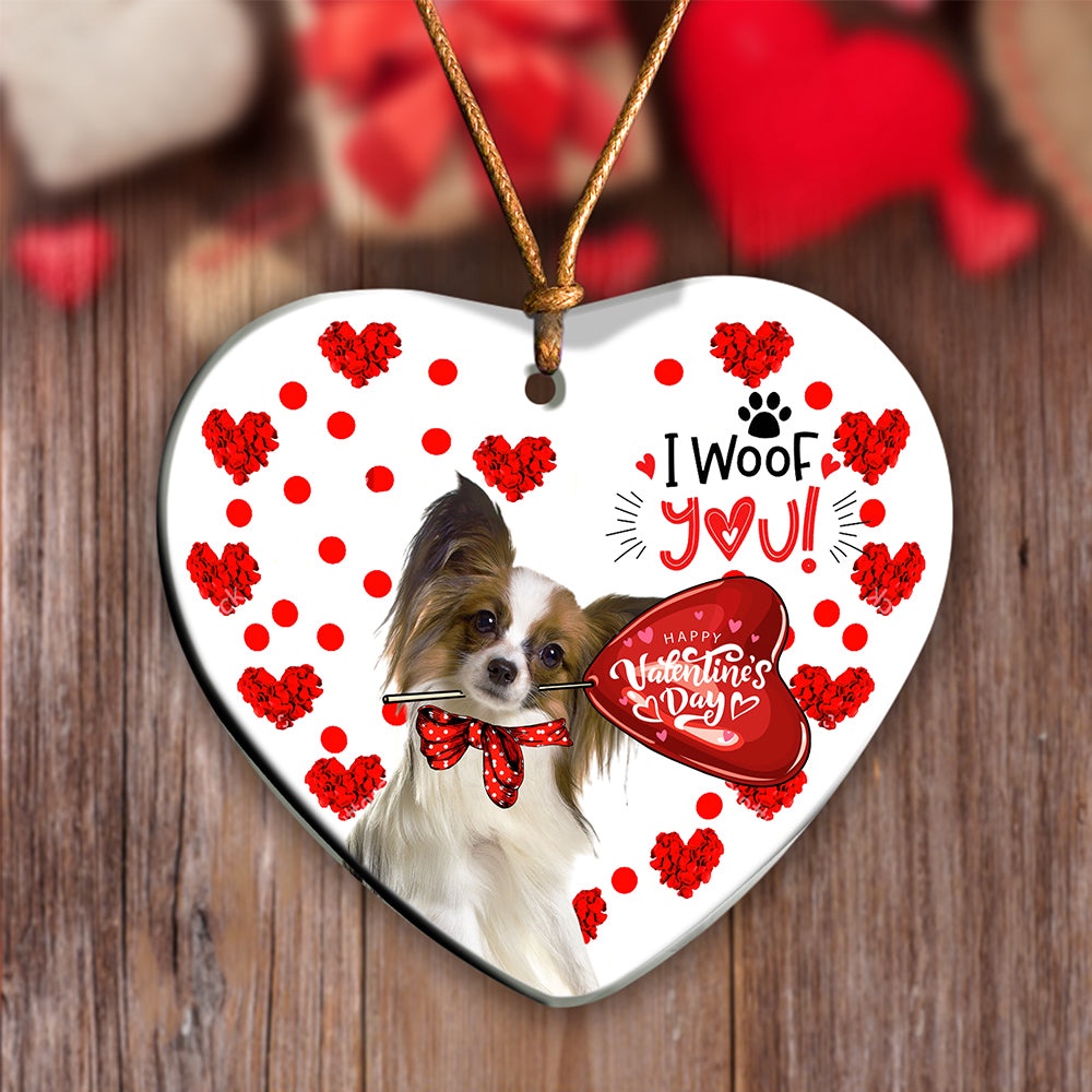 Papillon Happy Valentine’s Day Ornament, Christmas Ornament, Dog Ornament, Xmas Dog Ornaments Papillon Happy Valentine’s Day Ornament, Christmas Ornament, Dog Ornament, Xmas Dog Ornaments