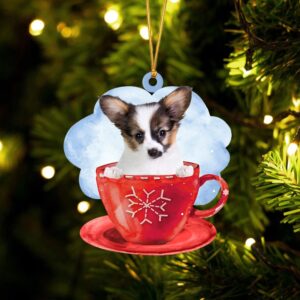 Papillon On The Cup Christmas Ornament, Christmas…