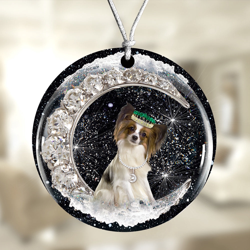 Papillon With Crown Diamond Ornament, Christmas Ornament, Dog Ornament, Xmas Dog Ornaments Papillon With Crown Diamond Ornament, Christmas Ornament, Dog Ornament, Xmas Dog Ornaments