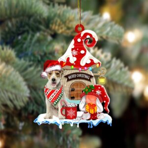 Parson-Russell-Terrier With Mushroom House Christmas Ornament, Christmas…