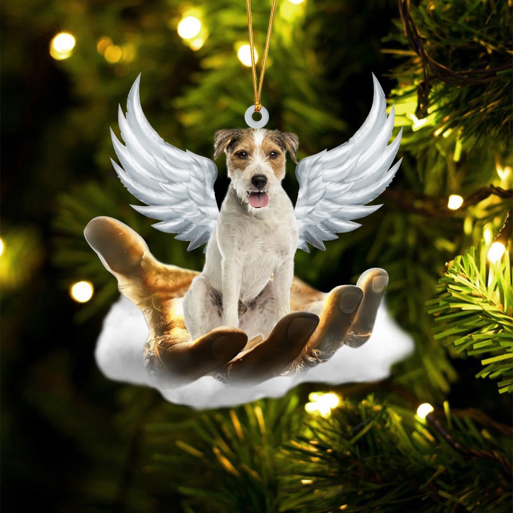 Parson Russell Terrier On The Hands Of Jesus Ornament, Christmas Ornament, Dog Ornament, Xmas Dog Ornaments Parson Russell Terrier On The Hands Of Jesus Ornament, Christmas Ornament, Dog Ornament, Xmas Dog Ornaments