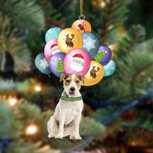 Parson Russell Terrier With Balloons Christmas Ornament,…