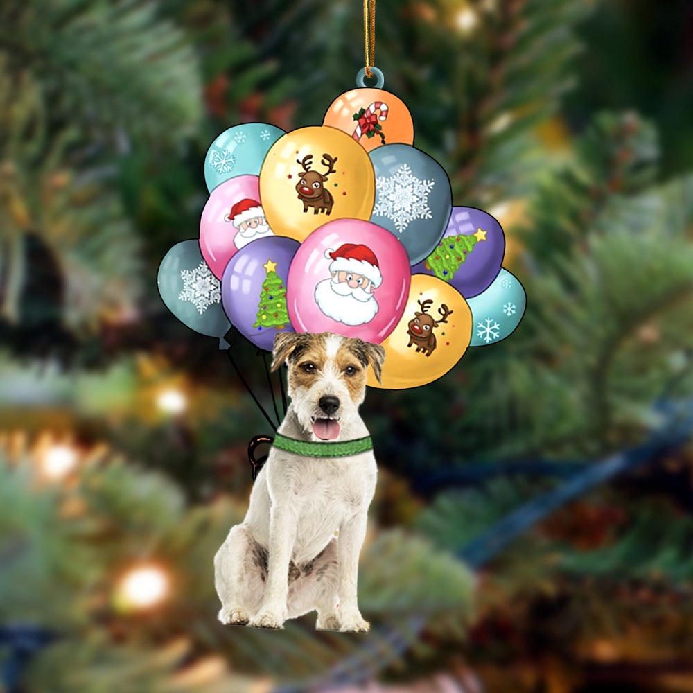 Parson Russell Terrier With Balloons Christmas Ornament, Christmas Ornament, Dog Ornament, Xmas Dog Ornaments Parson Russell Terrier With Balloons Christmas Ornament, Christmas Ornament, Dog Ornament, Xmas Dog Ornaments