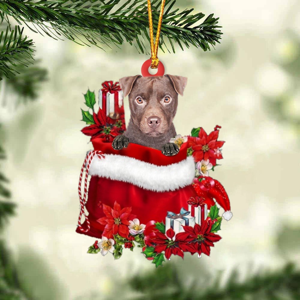 Patterdale Terrier In Gift Bag Christmas Ornament, Christmas Ornament, Dog Ornament, Xmas Dog Ornaments Patterdale Terrier In Gift Bag Christmas Ornament, Christmas Ornament, Dog Ornament, Xmas Dog Ornaments