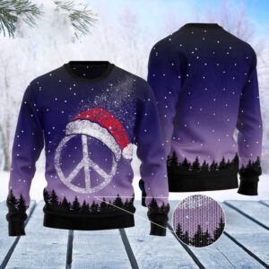Peace Hippie Ugly Christmas Sweater, Christmas Sweater,…