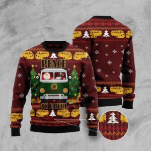Peace On Earth Ugly Christmas Sweater, Christmas…