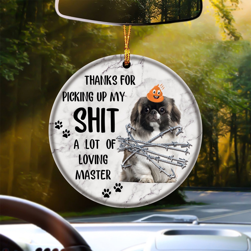 Pekingese A Lot Of Loving Master Ornament, Christmas Ornament, Dog Ornament, Xmas Dog Ornaments