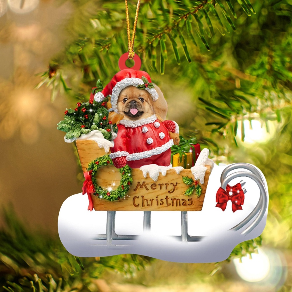 Pekingese Merry Christmas Ornament, Christmas Ornament, Dog Ornament, Xmas Dog Ornaments Pekingese Merry Christmas Ornament, Christmas Ornament, Dog Ornament, Xmas Dog Ornaments