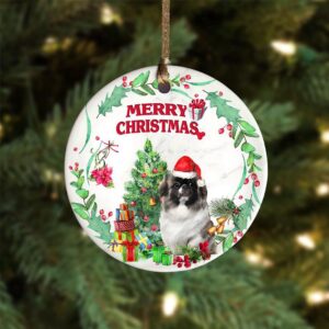 Pekingese Tree Merry Christmas Ornament, Christmas Ornament,…