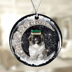 Pekingese With Crown Diamond Ornament, Christmas Ornament,…