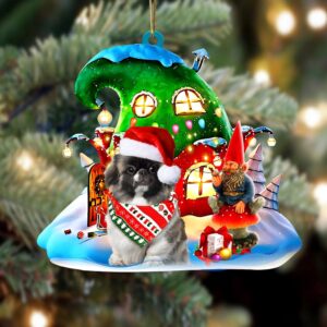 Pekingese With Rudolph’s House Christmas Ornament, Christmas…