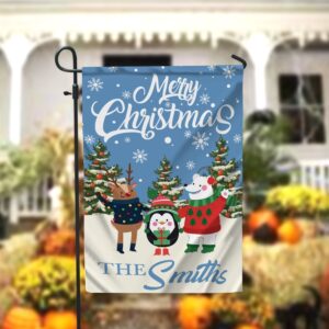 Personalized Christmas Garden Flag, Christmas Friends Garden…