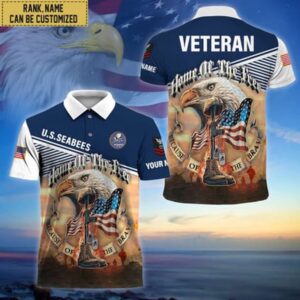 Personalized US Navy Seabees Veterans Polo Shirt, Veteran Polo Shirt, Military Polo Shirt