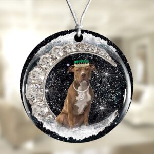 Pit-Bull With Crown Diamond Ornament, Christmas Ornament,…