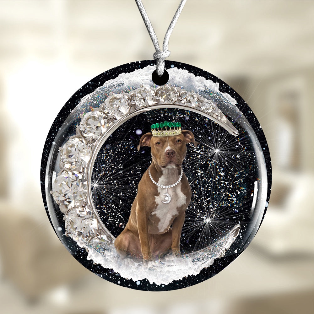 Pit-Bull With Crown Diamond Ornament, Christmas Ornament, Dog Ornament, Xmas Dog Ornaments Pit-Bull With Crown Diamond Ornament, Christmas Ornament, Dog Ornament, Xmas Dog Ornaments