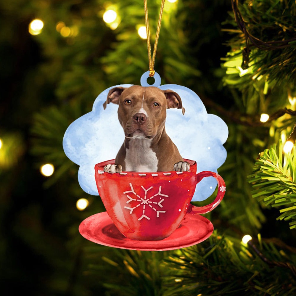 Pitbull On The Cup Christmas Ornament, Christmas Ornament, Dog Ornament, Xmas Dog Ornaments Pitbull On The Cup Christmas Ornament, Christmas Ornament, Dog Ornament, Xmas Dog Ornaments
