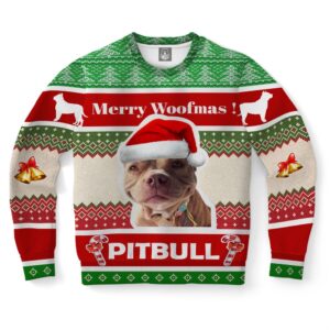Pitbull Terrier Dog Ugly Christmas Sweater, Christmas…