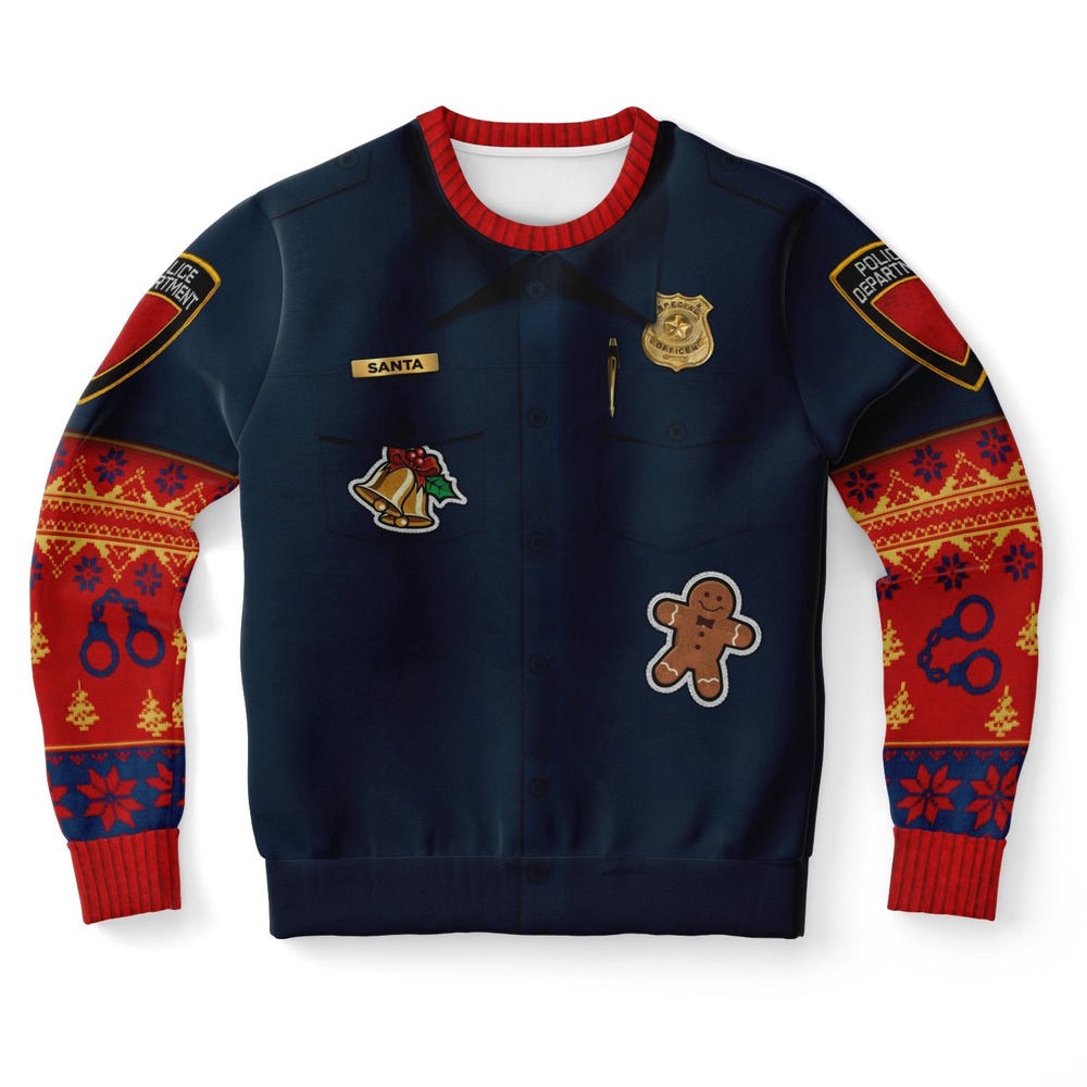 Police Uniform Ugly Christmas Sweater, Christmas Sweater, Ugly Sweater, Funny Xmas Sweaters
