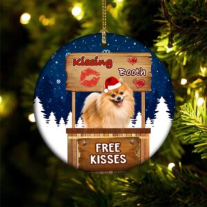 Pomeranian Kissing Booth Christmas Ornament, Christmas Ornament,…