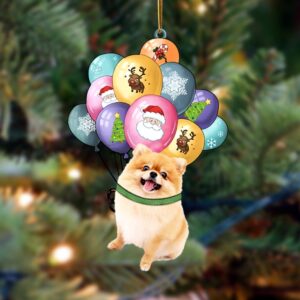 Pomeranian With Balloons Christmas Ornament, Christmas Ornament,…
