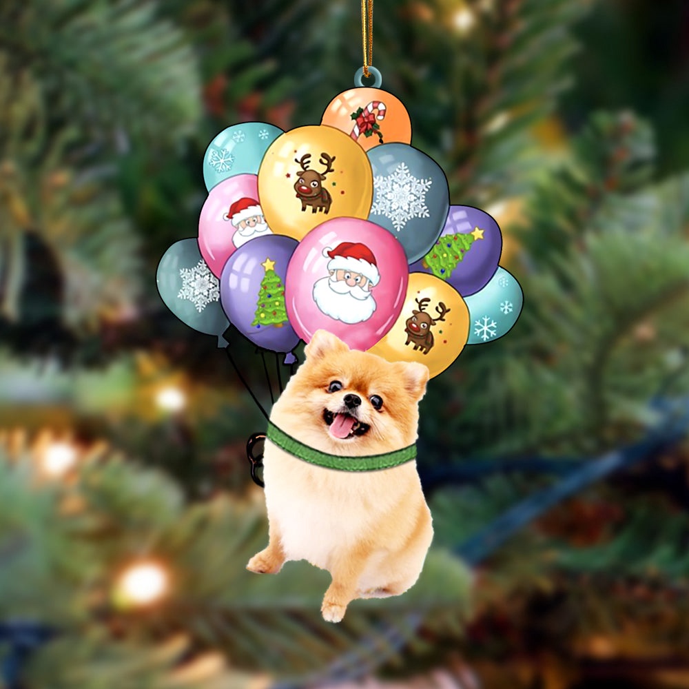 Pomeranian With Balloons Christmas Ornament, Christmas Ornament, Dog Ornament, Xmas Dog Ornaments Pomeranian With Balloons Christmas Ornament, Christmas Ornament, Dog Ornament, Xmas Dog Ornaments