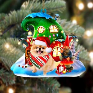 Pomeranian With Rudolph’s House Christmas Ornament, Christmas…