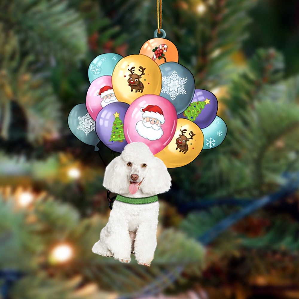 Poodle 2 With Balloons Christmas Ornament, Christmas Ornament, Dog Ornament, Xmas Dog Ornaments Poodle 2 With Balloons Christmas Ornament, Christmas Ornament, Dog Ornament, Xmas Dog Ornaments