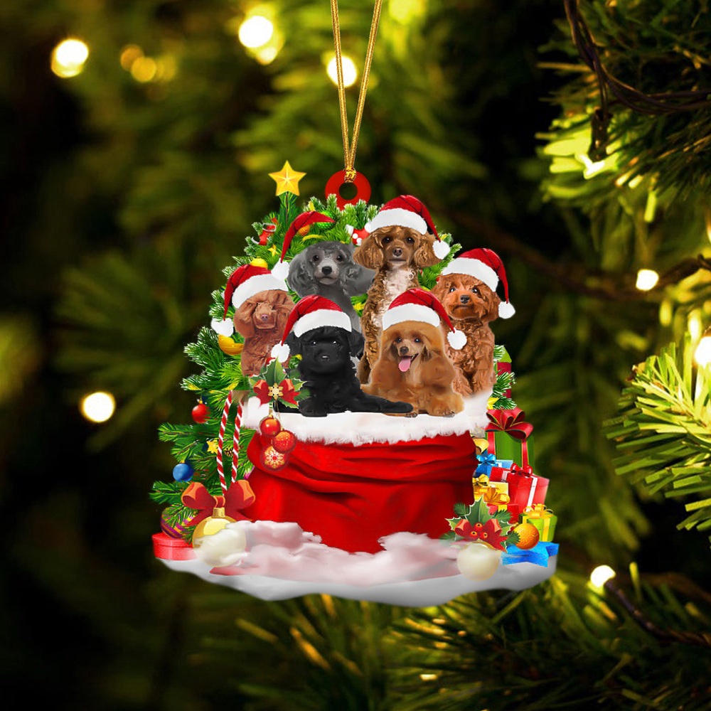 Poodle Dogs In A Gift Bag Christmas Ornament, Christmas Ornament, Dog Ornament, Xmas Dog Ornaments Poodle Dogs In A Gift Bag Christmas Ornament, Christmas Ornament, Dog Ornament, Xmas Dog Ornaments