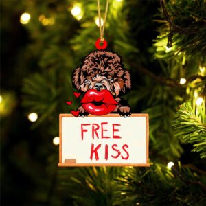 Poodle Free Kiss Christmas Ornament, Christmas Ornament,…