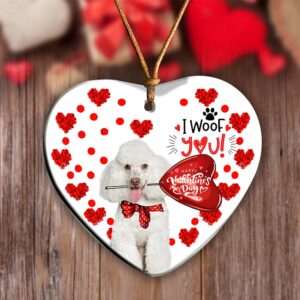 Poodle Happy Valentine’s Day Ornament, Christmas Ornament,…