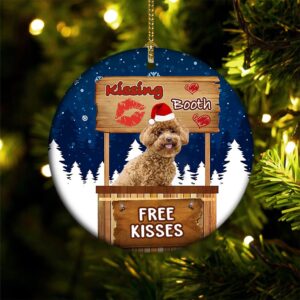 Poodle Kissing Booth Christmas Ornament, Christmas Ornament,…