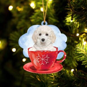 Poodle On The Cup Christmas Ornament, Christmas…