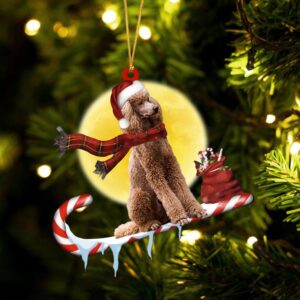 Poodle（Standard） On The Candy Cane Christmas Ornament,…