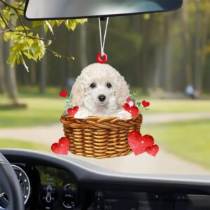 Poodle With Rose & Heart Ornament, Christmas…