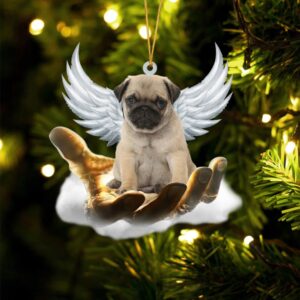 Pug(2) On The Hands Of Jesus Ornament,…